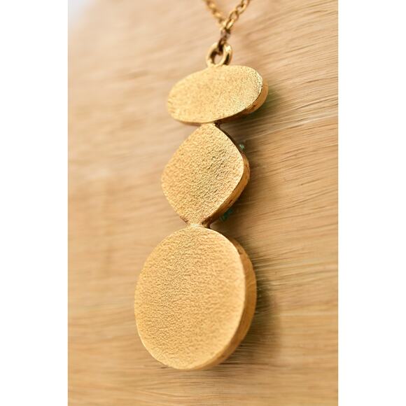 Sparkling Sage Pendant Necklace Green Press Glass Crystal Fall Autumn Leaf Bin3D - Picture 10 of 12